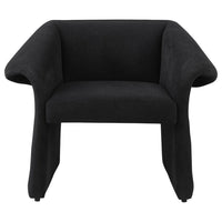 Allena Accent Chair, Contemporary Sloped Arms, Classic Black Fabric -BM329628