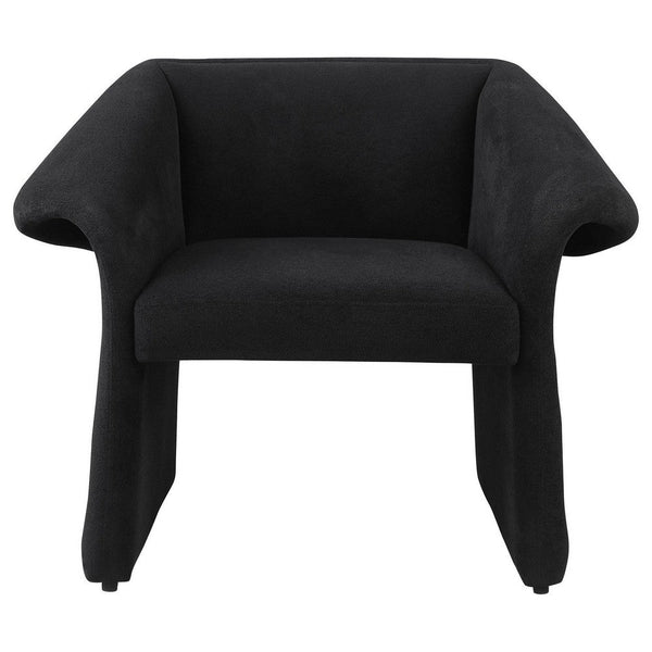 Allena Accent Chair, Contemporary Sloped Arms, Classic Black Fabric -BM329628