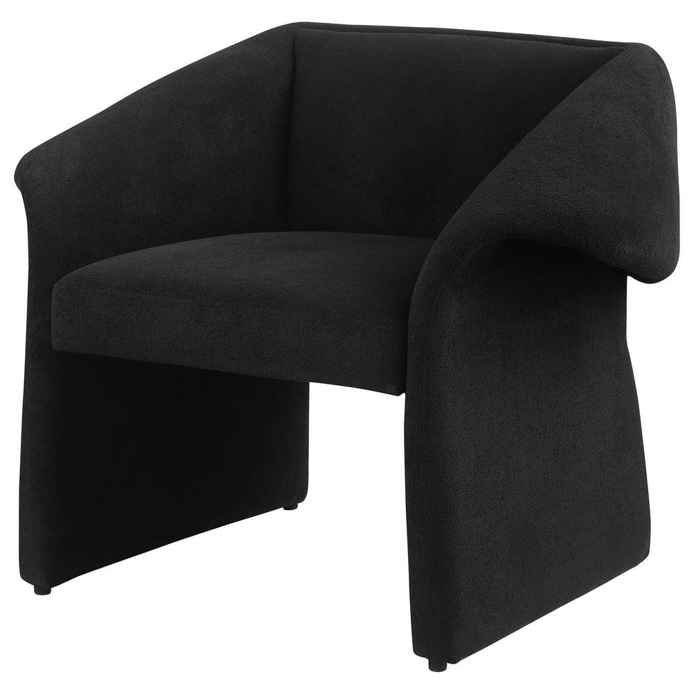 Allena Accent Chair, Contemporary Sloped Arms, Classic Black Fabric -BM329628