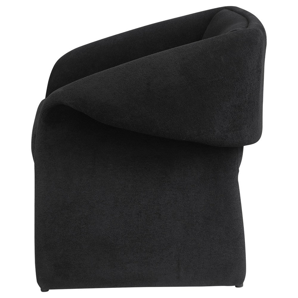 Allena Accent Chair, Contemporary Sloped Arms, Classic Black Fabric -BM329628