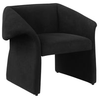 Allena Accent Chair, Contemporary Sloped Arms, Classic Black Fabric -BM329628