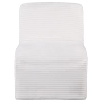 Adira Accent Chair, Modern Curved Armless Body, Ribbed Ivory Fabric -BM329629