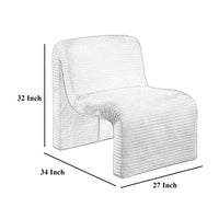 Adira Accent Chair, Modern Curved Armless Body, Ribbed Black Fabric -BM329630