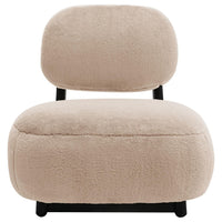 Diasa Armless Accent Chair, Camel Brown Fabric, Thick Foam Cushions -BM329635