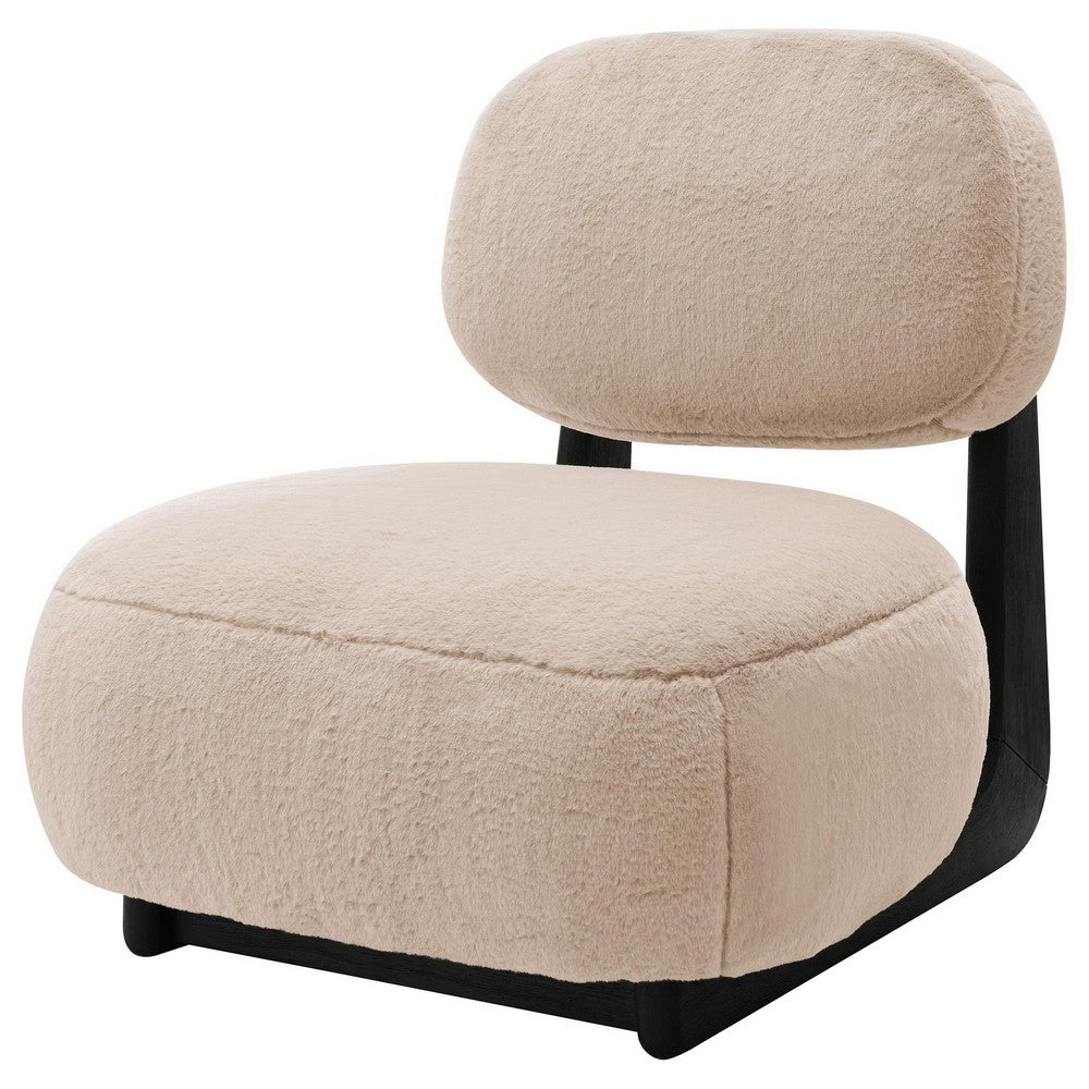 Diasa Armless Accent Chair, Camel Brown Fabric, Thick Foam Cushions -BM329635