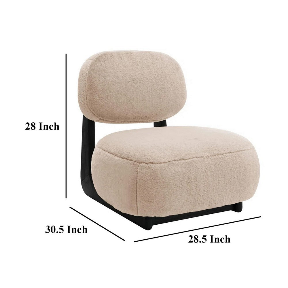 Diasa Armless Accent Chair, Camel Brown Fabric, Thick Foam Cushions -BM329635