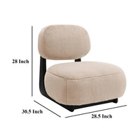 Diasa Armless Accent Chair, Camel Brown Fabric, Thick Foam Cushions -BM329635