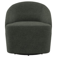 Lenie Barrel Accent Swivel Chair, Modern Minimal Shape, Dark Green -BM329646