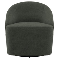 Lenie Barrel Accent Swivel Chair, Modern Minimal Shape, Dark Green -BM329646