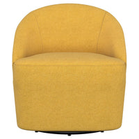 Lenie Barrel Accent Swivel Chair, Modern Minimal Shape, Mustard Yellow -BM329647