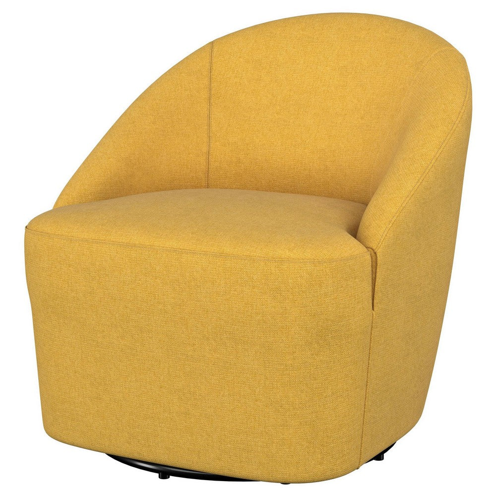 Lenie Barrel Accent Swivel Chair, Modern Minimal Shape, Mustard Yellow -BM329647