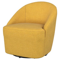 Lenie Barrel Accent Swivel Chair, Modern Minimal Shape, Mustard Yellow -BM329647