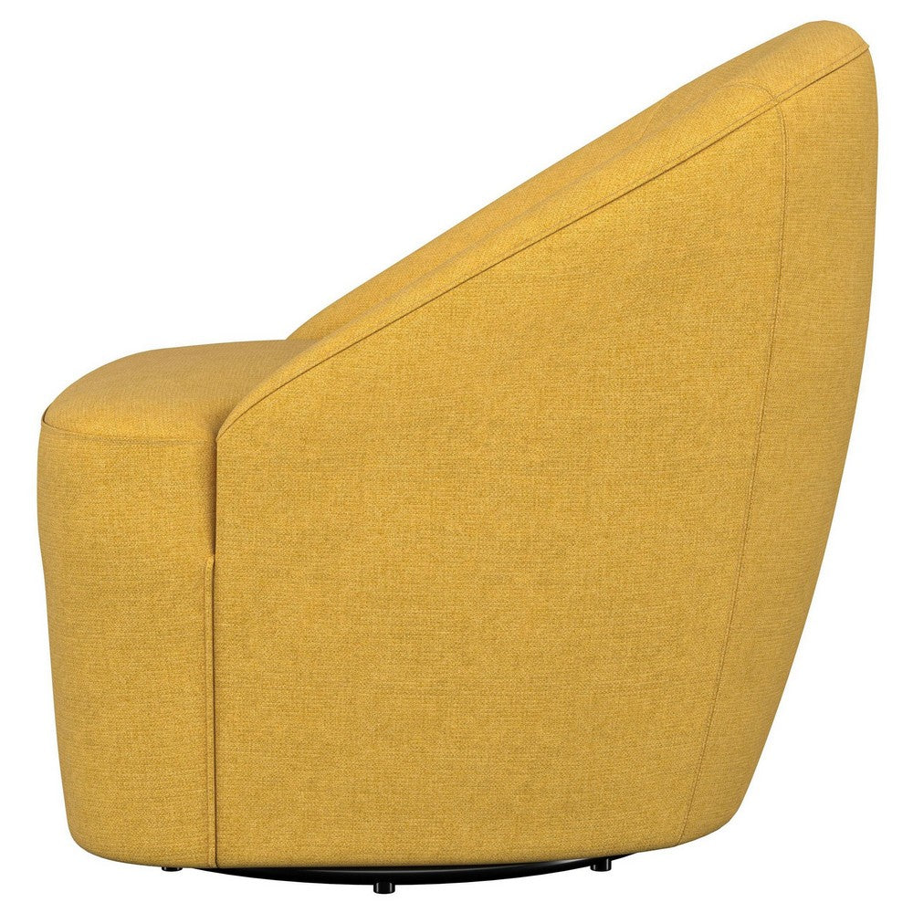 Lenie Barrel Accent Swivel Chair, Modern Minimal Shape, Mustard Yellow -BM329647