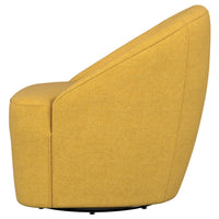 Lenie Barrel Accent Swivel Chair, Modern Minimal Shape, Mustard Yellow -BM329647
