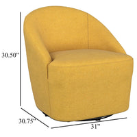 Lenie Barrel Accent Swivel Chair, Modern Minimal Shape, Mustard Yellow -BM329647