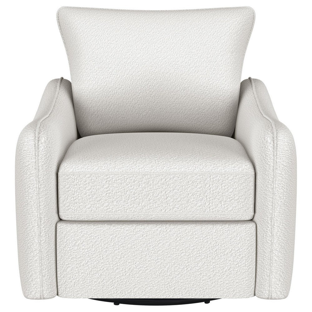Adia Swivel Glider Chair, Sloped Arms, Plush Vanilla Ivory Boucle -BM329650