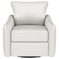 Adia Swivel Glider Chair, Sloped Arms, Plush Vanilla Ivory Boucle -BM329650