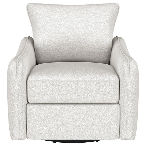 Adia Swivel Glider Chair, Sloped Arms, Plush Vanilla Ivory Boucle -BM329650