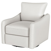 Adia Swivel Glider Chair, Sloped Arms, Plush Vanilla Ivory Boucle -BM329650