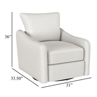 Adia Swivel Glider Chair, Sloped Arms, Plush Vanilla Ivory Boucle -BM329650