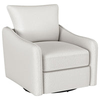 Adia Swivel Glider Chair, Sloped Arms, Plush Vanilla Ivory Boucle -BM329650
