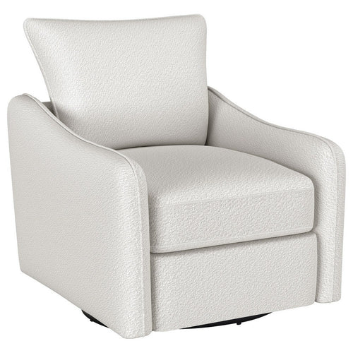Adia Swivel Glider Chair, Sloped Arms, Plush Vanilla Ivory Boucle -BM329650