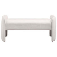 Perie Accent Bench, Modern Ivory Boucle, Soft Foam Cushions, 55 Inch -BM329652