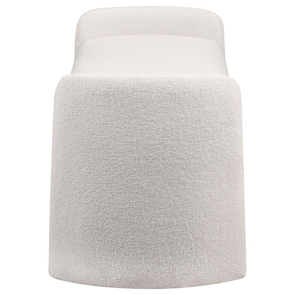 Perie Accent Bench, Modern Ivory Boucle, Soft Foam Cushions, 55 Inch -BM329652