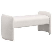 Perie Accent Bench, Modern Ivory Boucle, Soft Foam Cushions, 55 Inch -BM329652