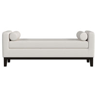 Rosana Accent Bench, Beige Fabric, 2 Round Bolster Pillows, 64 Inch -BM329653