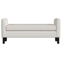 Reyan Accent Bench, Ivory Fabric, Foam Cushions, Black Wood, 60 Inch -BM329654