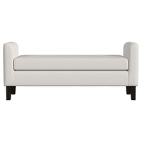 Reyan Accent Bench, Ivory Fabric, Foam Cushions, Black Wood, 60 Inch -BM329654