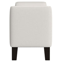 Reyan Accent Bench, Ivory Fabric, Foam Cushions, Black Wood, 60 Inch -BM329654