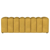 Sanna Accent Bench, Modern Channel Tufted Yellow Fabric, 54 Inch -BM329655