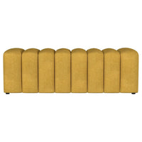 Sanna Accent Bench, Modern Channel Tufted Yellow Fabric, 54 Inch -BM329655