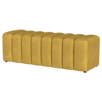 Sanna Accent Bench, Modern Channel Tufted Yellow Fabric, 54 Inch -BM329655