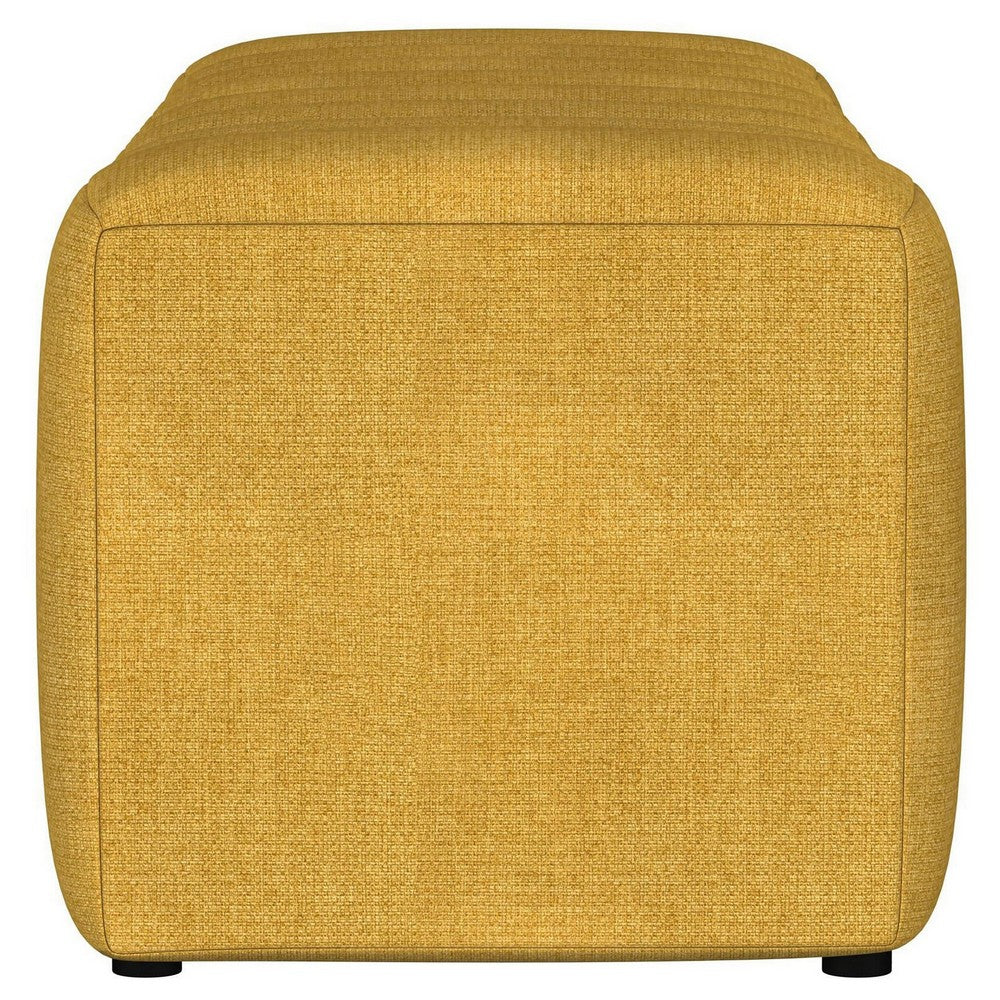 Sanna Accent Bench, Modern Channel Tufted Yellow Fabric, 54 Inch -BM329655