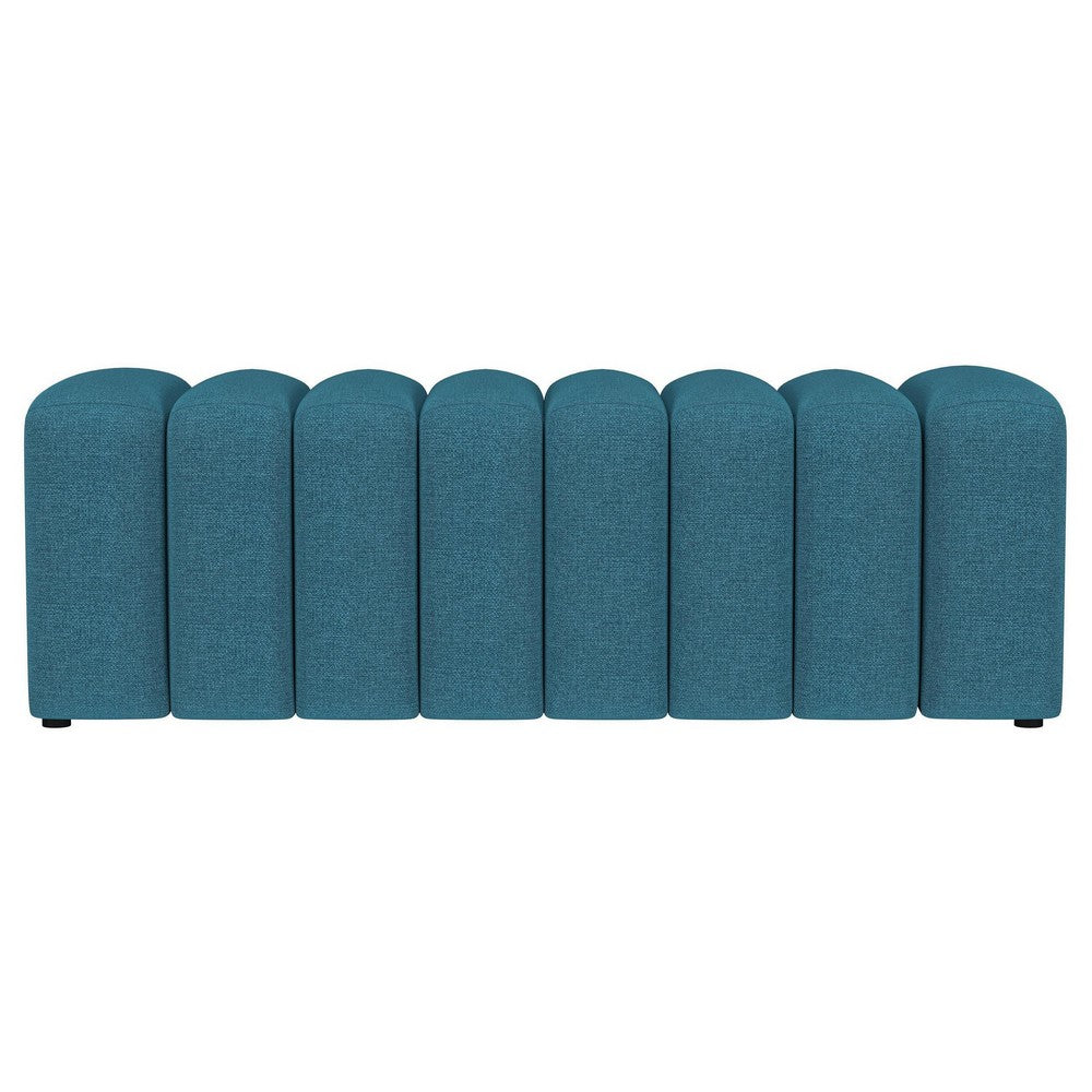 Sanna Accent Bench, Modern Channel Tufted Peacock Blue, 54 Inch -BM329656