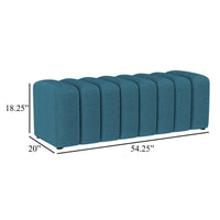 Sanna Accent Bench, Modern Channel Tufted Peacock Blue, 54 Inch -BM329656
