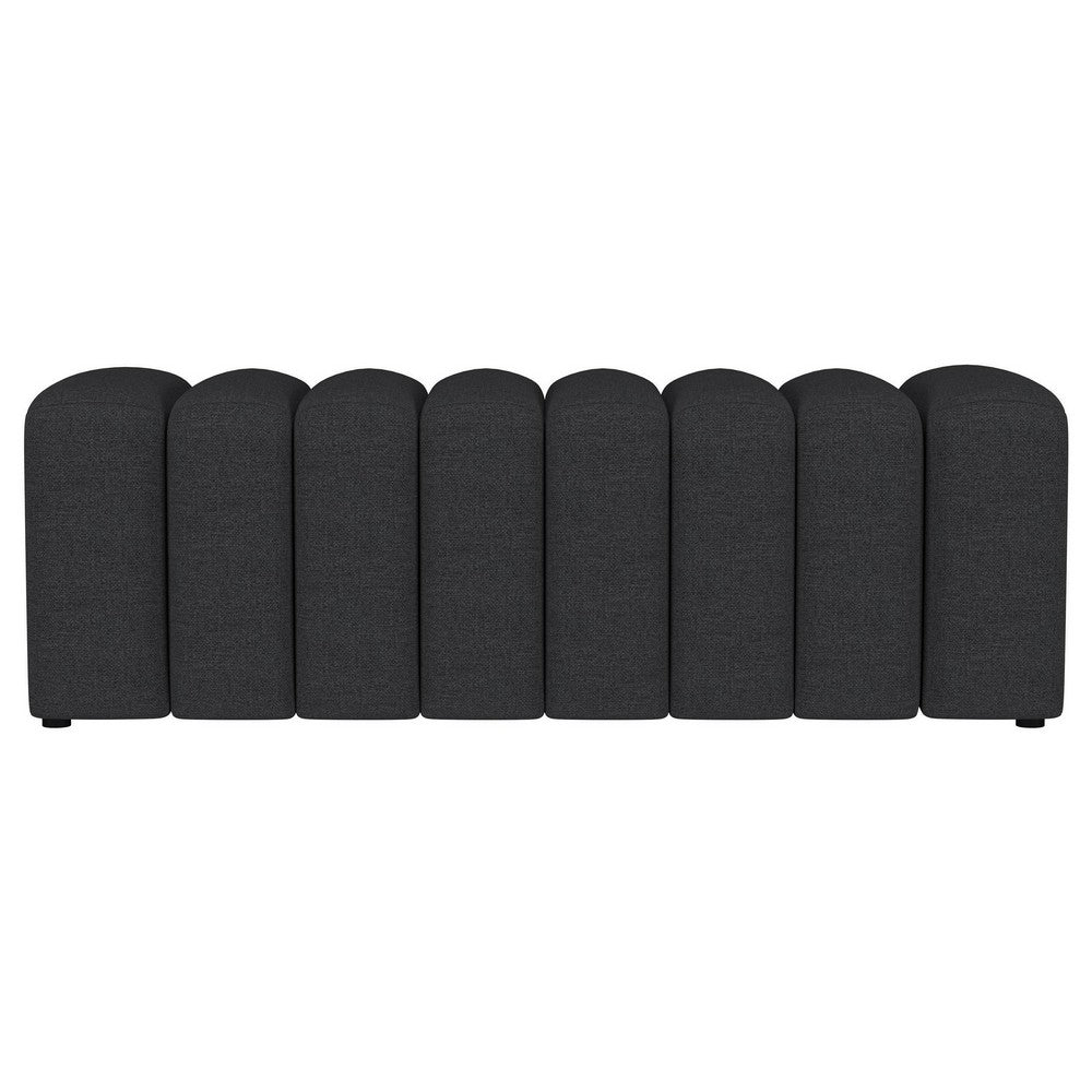 Sanna Accent Bench, Modern Channel Tufted Charcoal Black, 54 Inch -BM329657