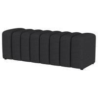 Sanna Accent Bench, Modern Channel Tufted Charcoal Black, 54 Inch -BM329657