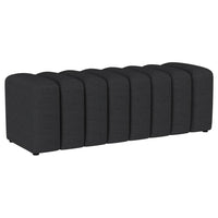 Sanna Accent Bench, Modern Channel Tufted Charcoal Black, 54 Inch -BM329657