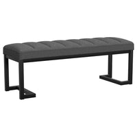 Mezza Accent Bench, Tufted Gray Boucle Fabric, Black Metal, 48 Inch -BM329659