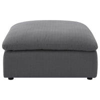 Hobo Square Ottoman, Charcoal Gray Fabric, Foam Cushions, 40 Inch -BM329705