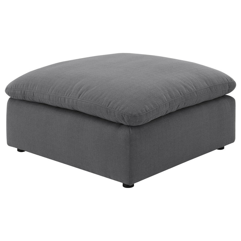 Hobo Square Ottoman, Charcoal Gray Fabric, Foam Cushions, 40 Inch -BM329705