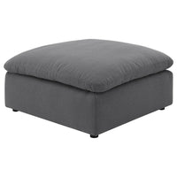 Hobo Square Ottoman, Charcoal Gray Fabric, Foam Cushions, 40 Inch -BM329705