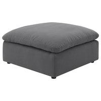 Hobo Square Ottoman, Charcoal Gray Fabric, Foam Cushions, 40 Inch -BM329705