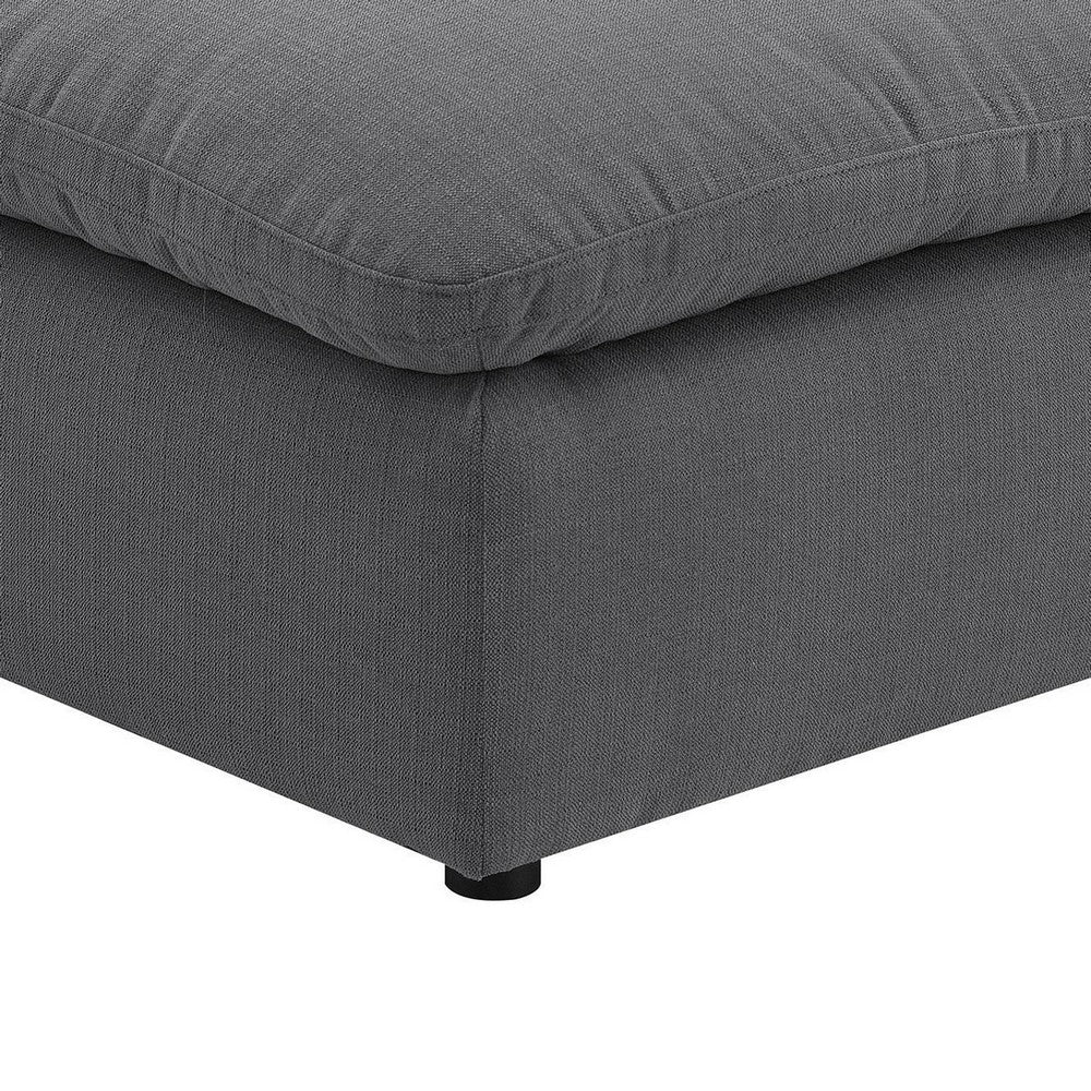 Hobo Square Ottoman, Charcoal Gray Fabric, Foam Cushions, 40 Inch -BM329705