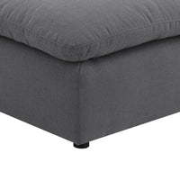 Hobo Square Ottoman, Charcoal Gray Fabric, Foam Cushions, 40 Inch -BM329705