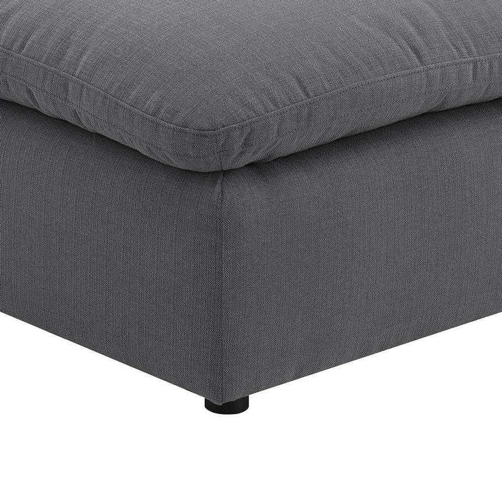 Hobo Square Ottoman, Charcoal Gray Fabric, Foam Cushions, 40 Inch -BM329705